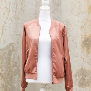 Mural Pink Sheen Bomber Jacket